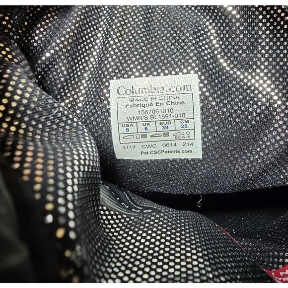 Columbia Suede Moccasin Boots Thermal Reflective Omni Heat Black Waterproof Sz 8 - Picture 7 of 9